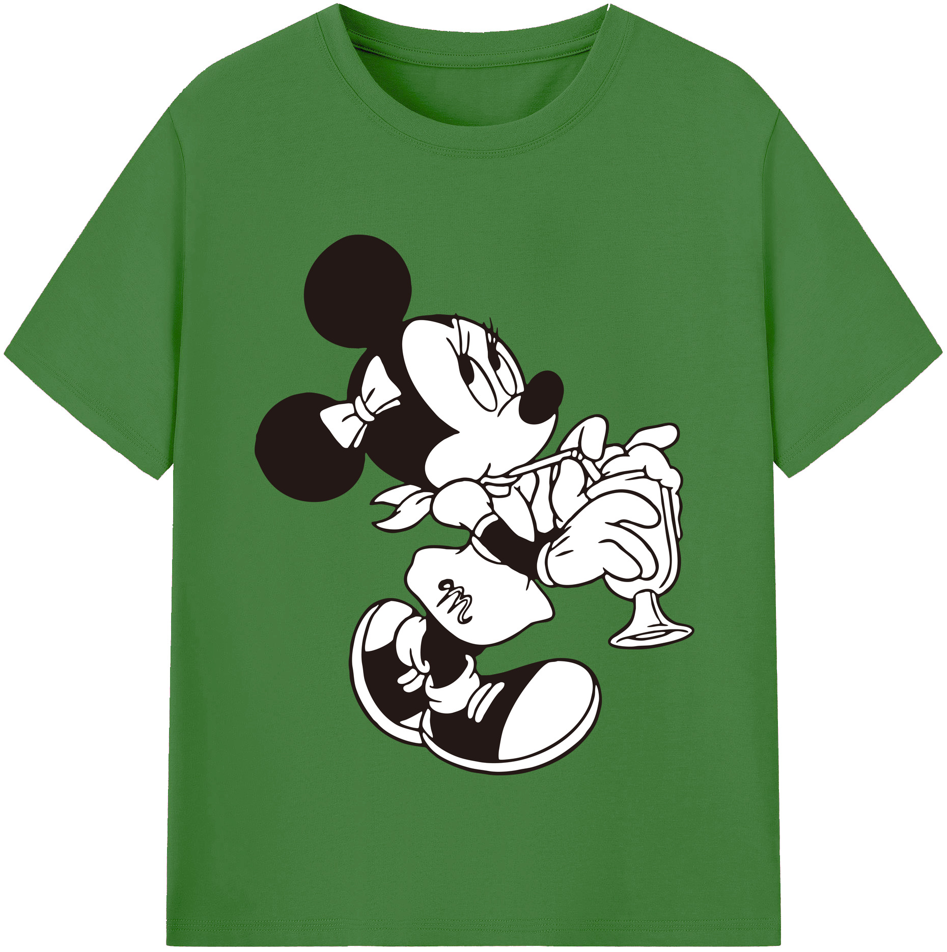 （画像用） ミッキーマウス Mickey Mouse レディースカジュアルプリントTシャツ（綿100％）